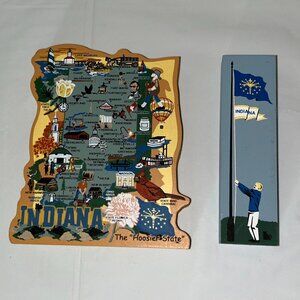 The Cat’s Meow Indiana State Map and State Flag 2000-2001